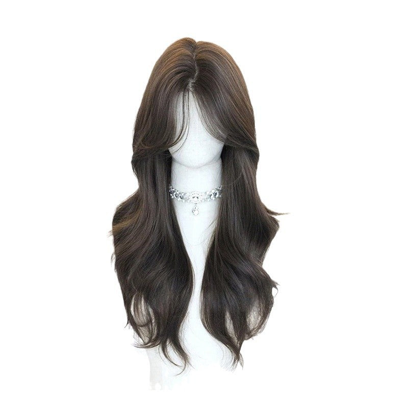 Women's Human Naturally Invisible Lightweight Adjustable Fluffy French Laziness Wig Long Curls