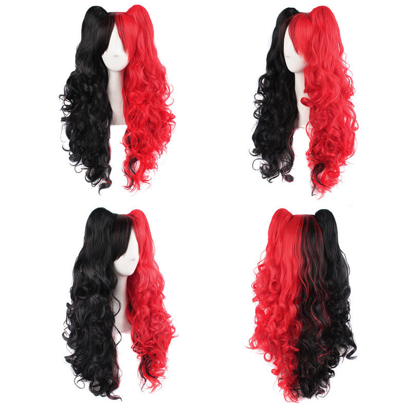 Anime Lolita Double Tiger Clip Color Mixed Synthetic Cos Wig