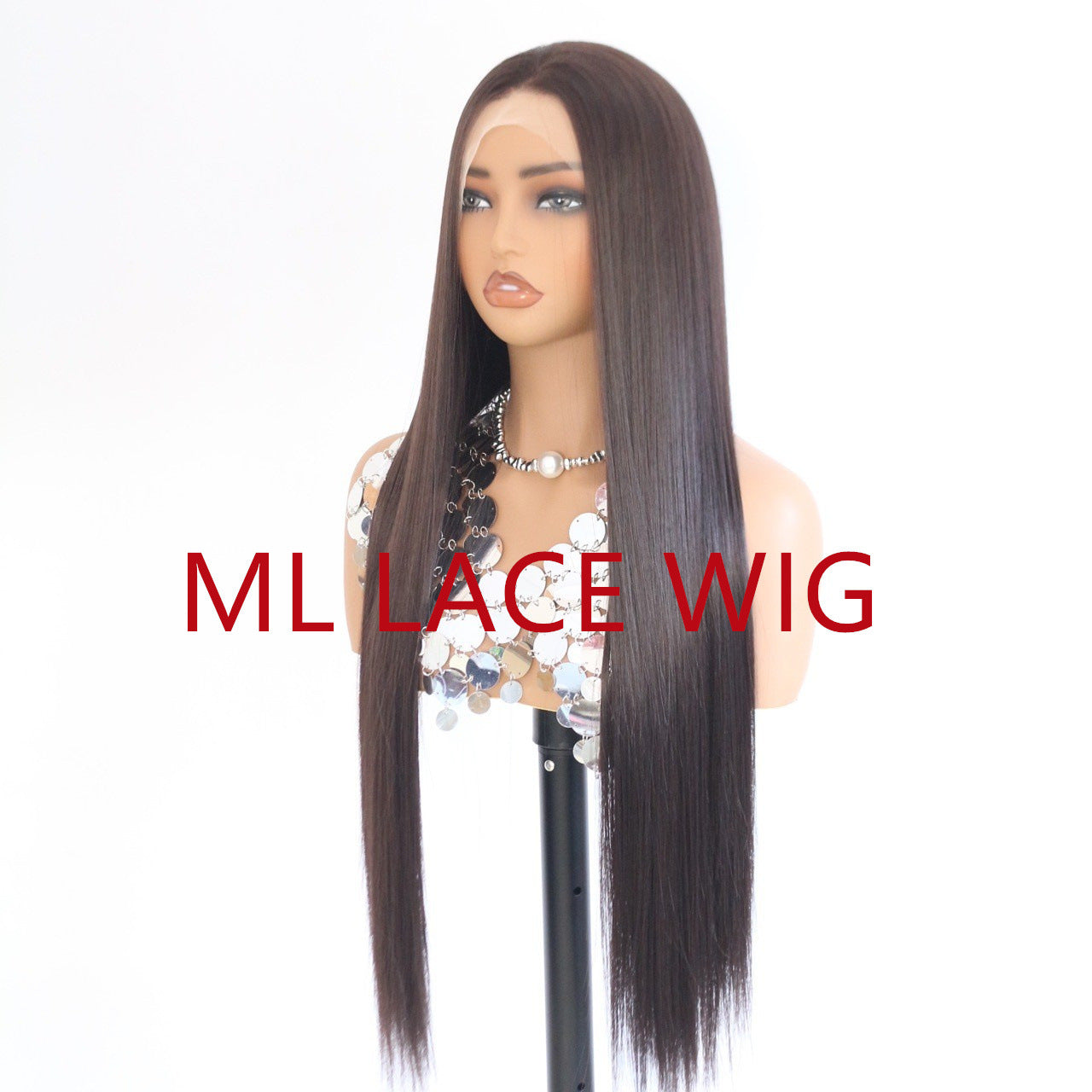 Women's Sheath Front Lace Hair Hand Crocheting Long Straight Wig