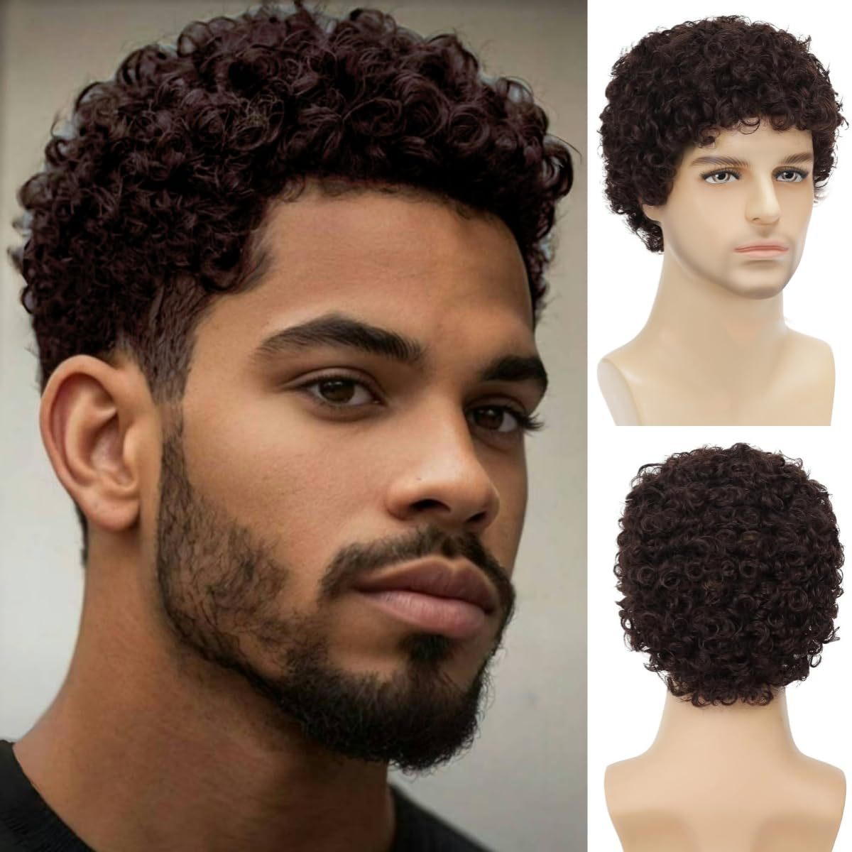 Men's Cover African Small Volume Fluffy Short Hair Realistic Men's Wig