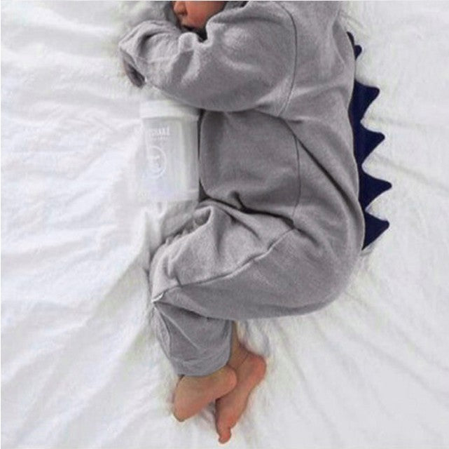 Children's Dinosaur Hooded Jumpsuit Cute Rompers Casual Jumpsuit, Climbing Suit