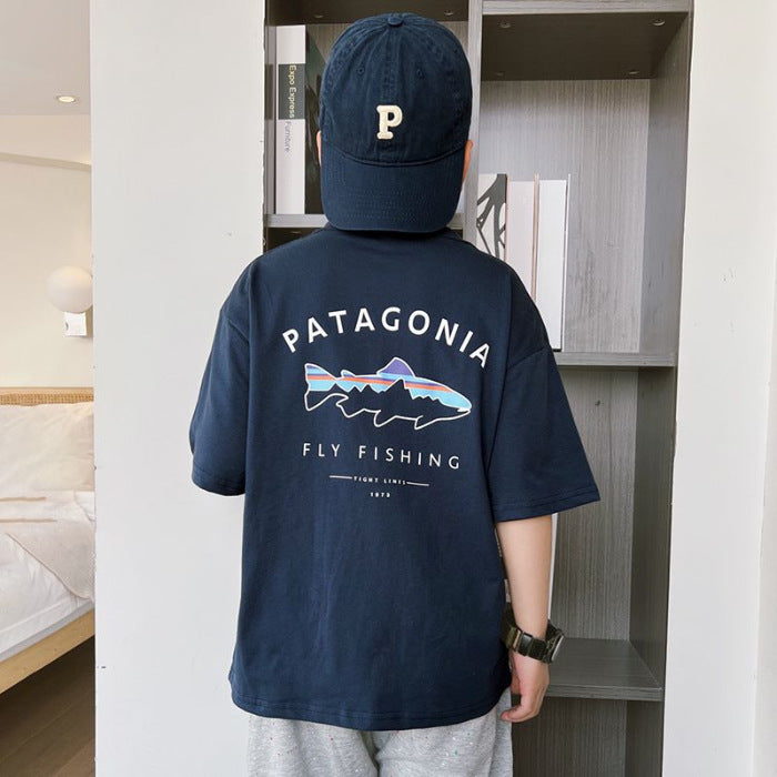 Children's Clothing Half Sleeve Trendy Handsome Western Children's T-shirt