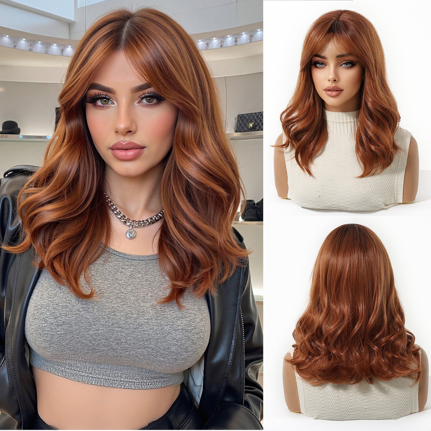 Women's Bangs Chemical Fiber Natural Black Brown Trojan Wig Short Curly Hair