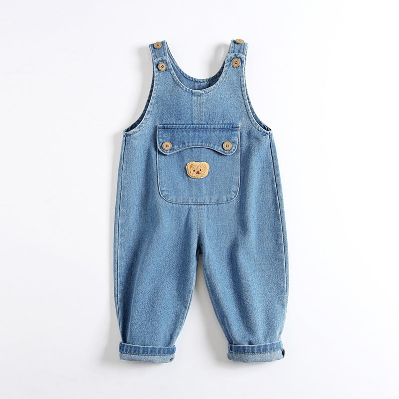 Children's Clothing Overalls Korean Cartoon Boys Denim Children's Pants