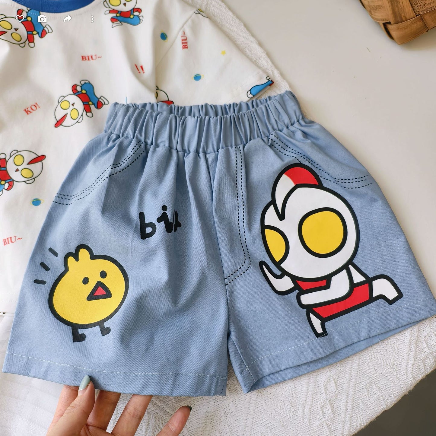 Children's Cartoon Western Style Summer Comfortable Breathable Casual Short Children's Suit