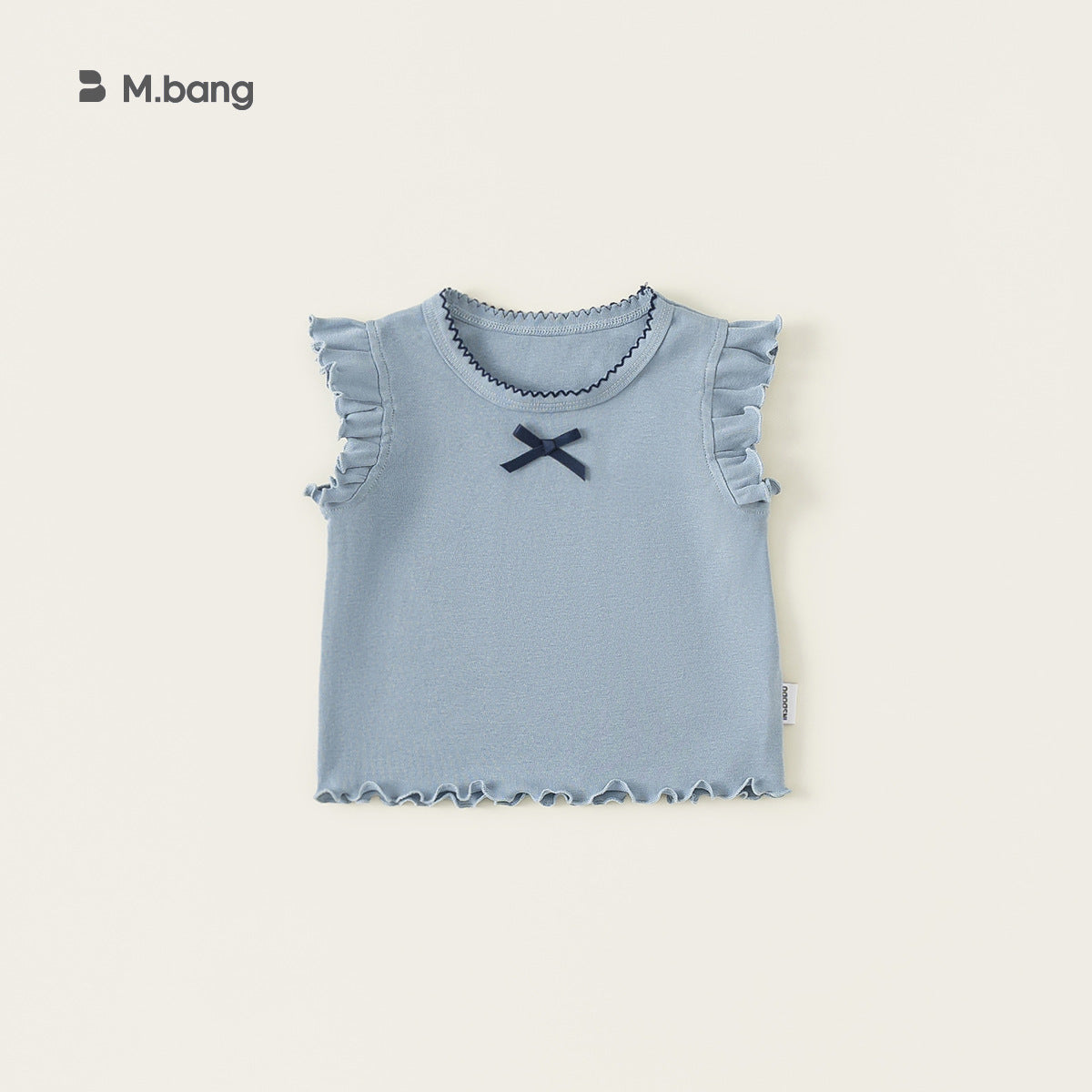 Children's Clothing Summer Sleeveless Top Cuff Wooden Ear Simple Children's T-shirt