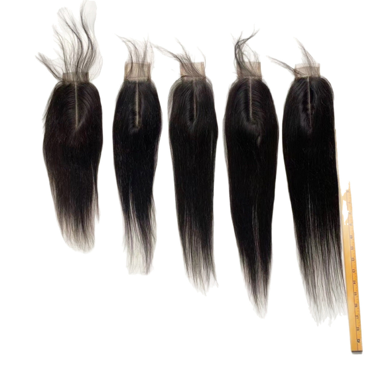 Lace Hair Piece Real Human Hand-woven Bag Long Straight Wig