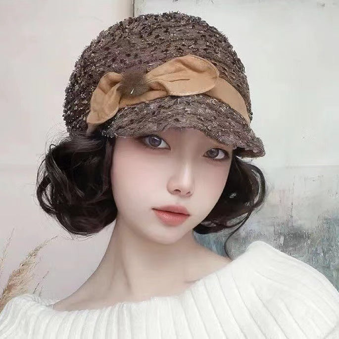 Hat One Female Realistic Natural With Wig Short Curly Hair