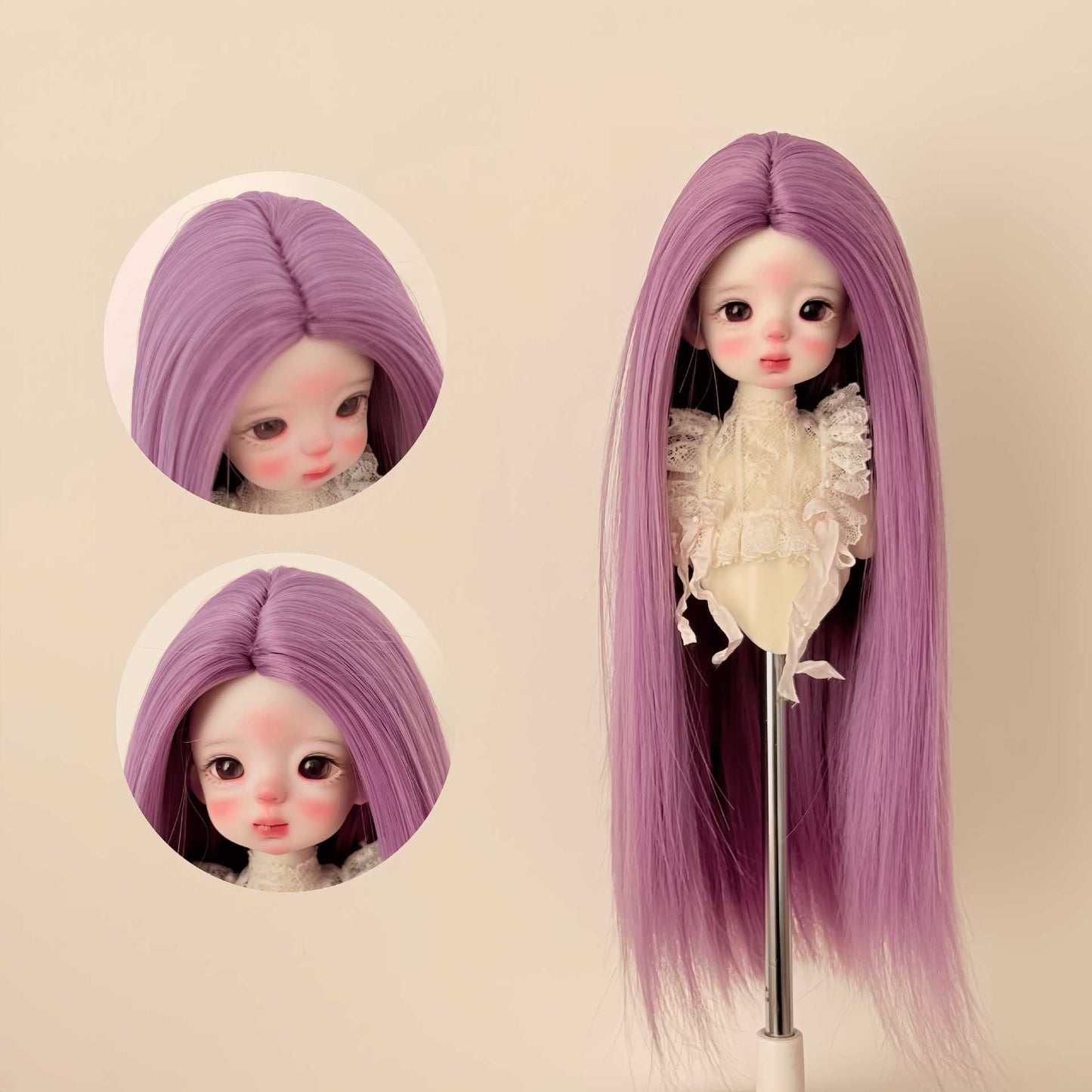 Doll Hair Accessories Blythe Soft Silk Medium Long Straight Dress Cos Wig