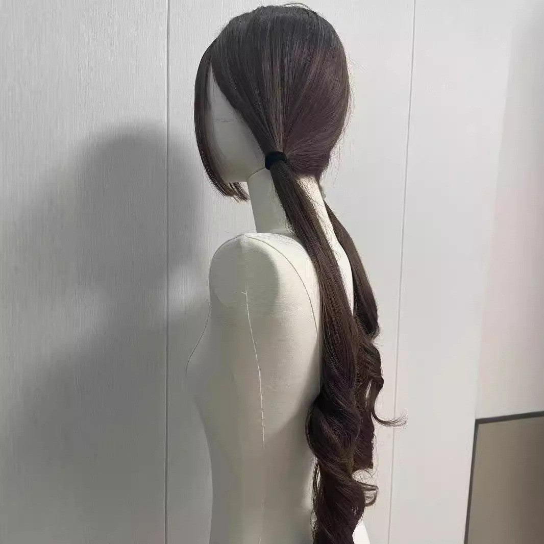 Hair Full Top Natural Less Radish Wig Long Curls