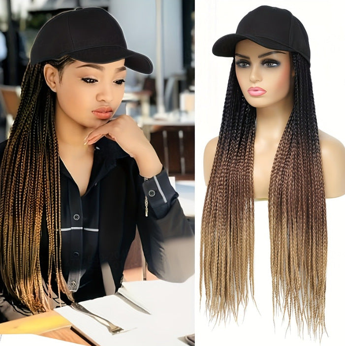 Integrated Female Big Wave Long Curly Hair Peaked Cap Baseball Other Wig