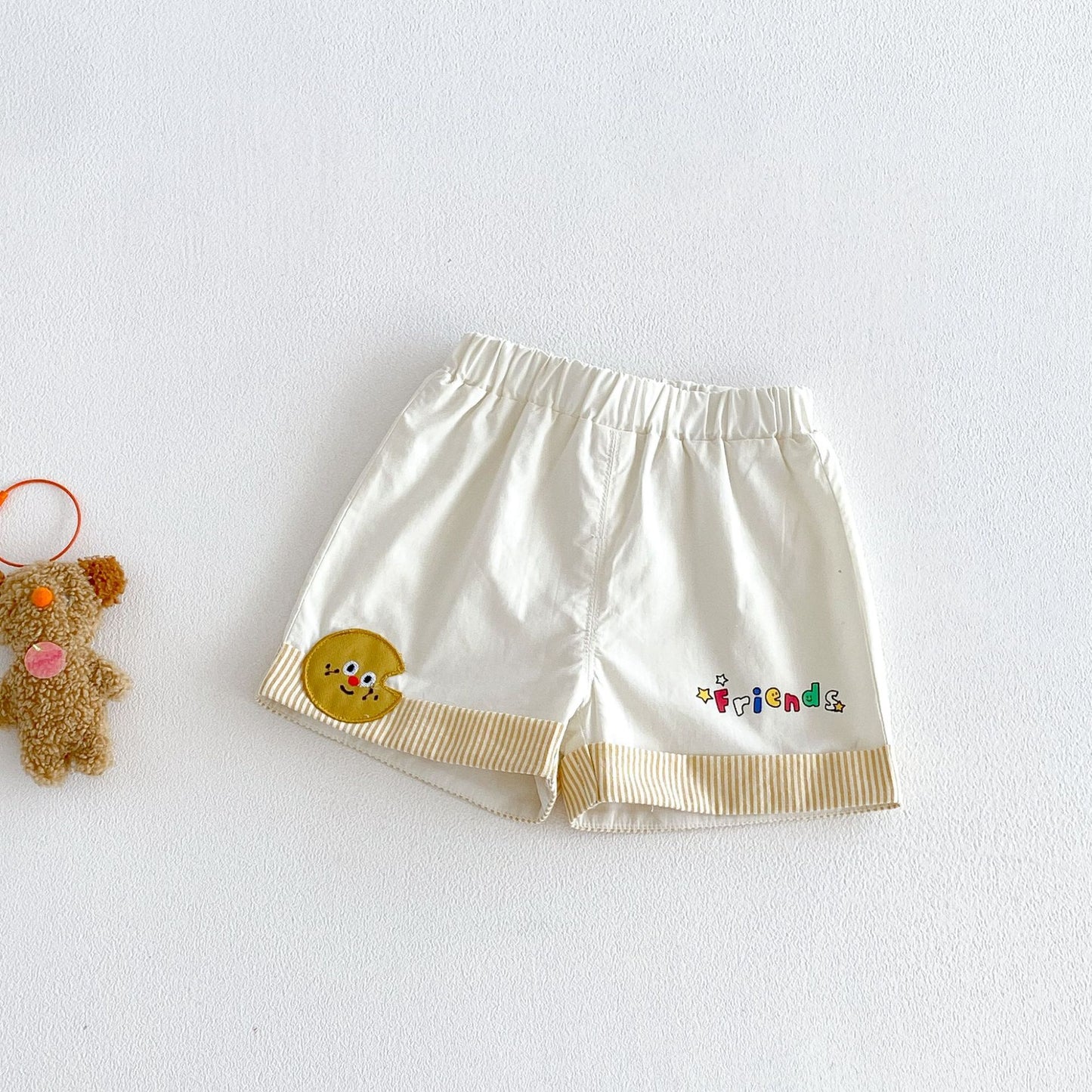 Children's Patch Shorts Summer Boys Fashionable Cartoon Floral Print Casual Children's Pants