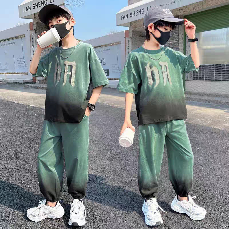 Children's Boy Summer Clothing Short Sleeve Trousers Sports Children's Suit