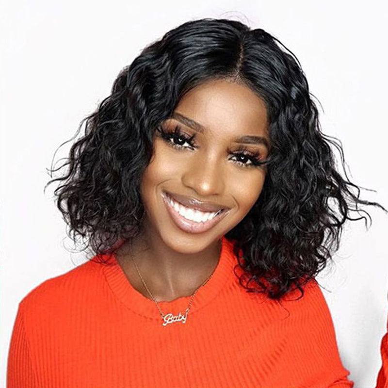 Women's African Simulation Medium Small Volume Afro Chemical Wig Short Curly Hair