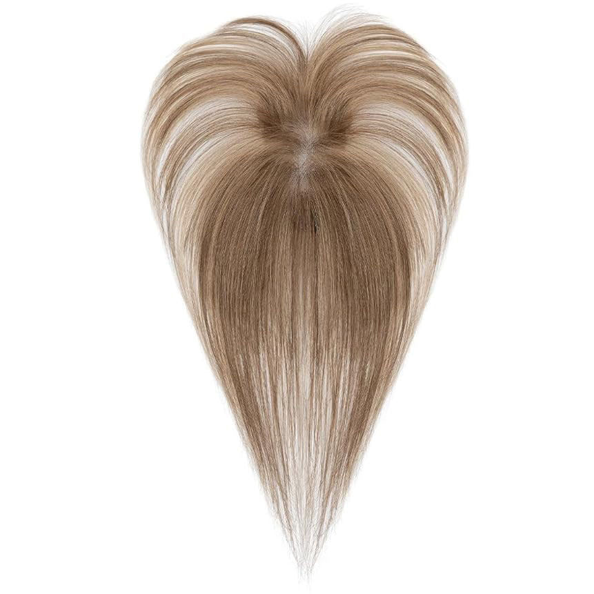 Top Hair Increase Volume Fluffy Real High Skull Cover Gray Wig