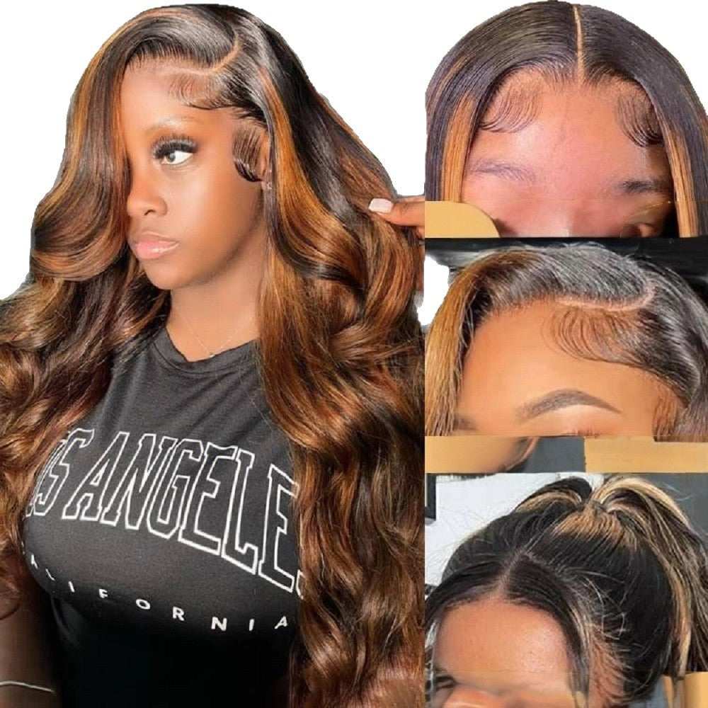 Women's Piano Color Medium Curly Hair Mechanism Synthetic Big Wig Long Curls
