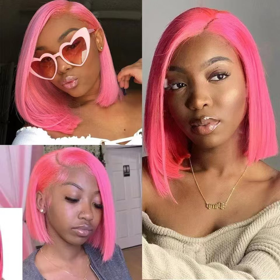 Cool Brazilian Bob With Frontal Human Wig Short Straight Hair