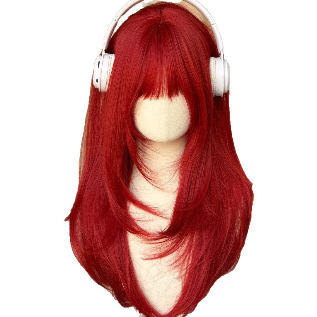 Hairpiece Sea High Level Air Bangs Hair Sweet Princess Long Straight Wig