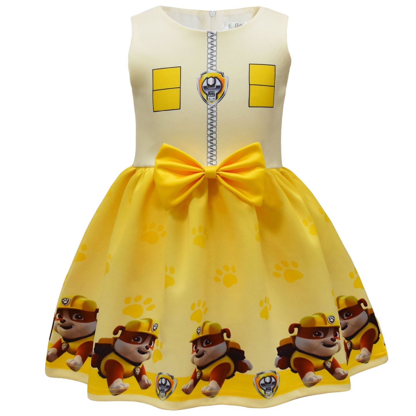 Trendy Popular Digital Printing Cartoon Bow Children's Dress