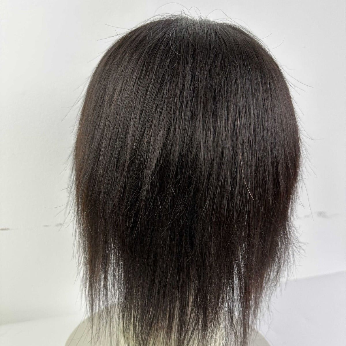 Women's Back Stitching Elastic Net Head Cover Human Hand Real Hair Wig