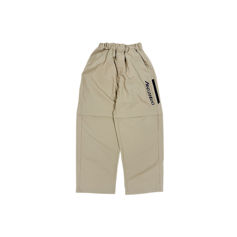 Children's Fold Detachable Overalls Spring Waterproof Trousers Outdoor Children's Pants