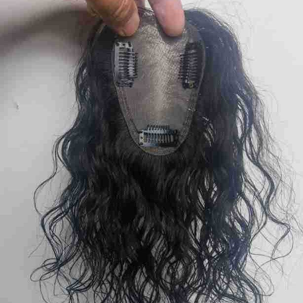 Piece Small Curls Water Ripple Hand Woven Full Real Green Wig Short Curly Hair