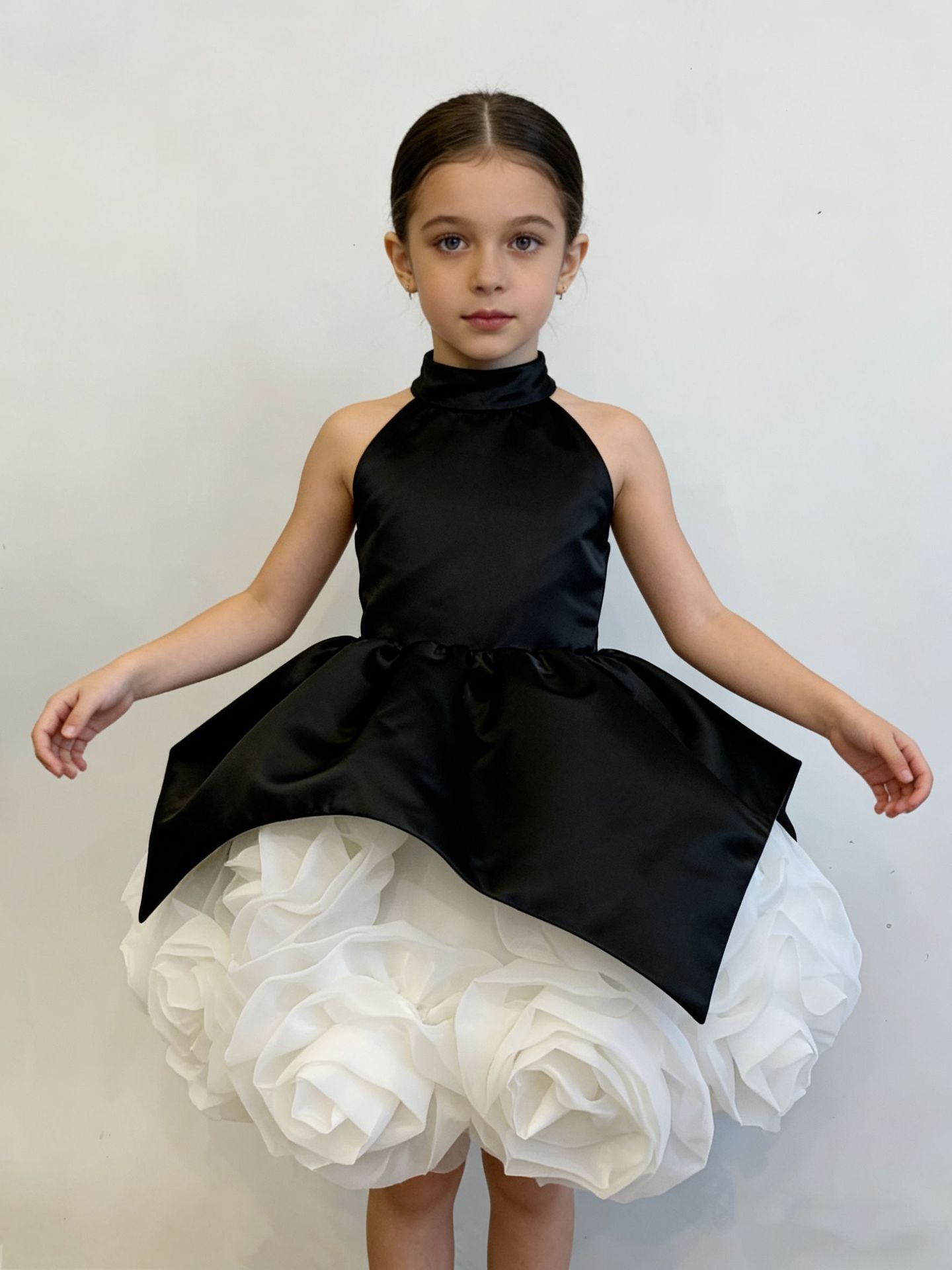 Children's Satin Sleeveless Halter Pettiskirt Party Birthday Children's Dress