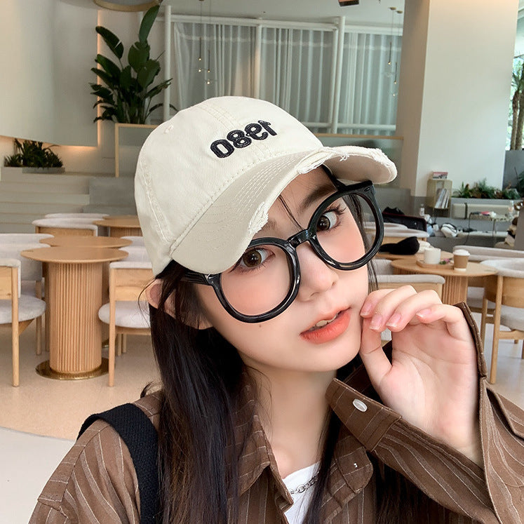 Integrated Female White Gold Color Straight Hair Baseball Cap Small Wig Long Curls