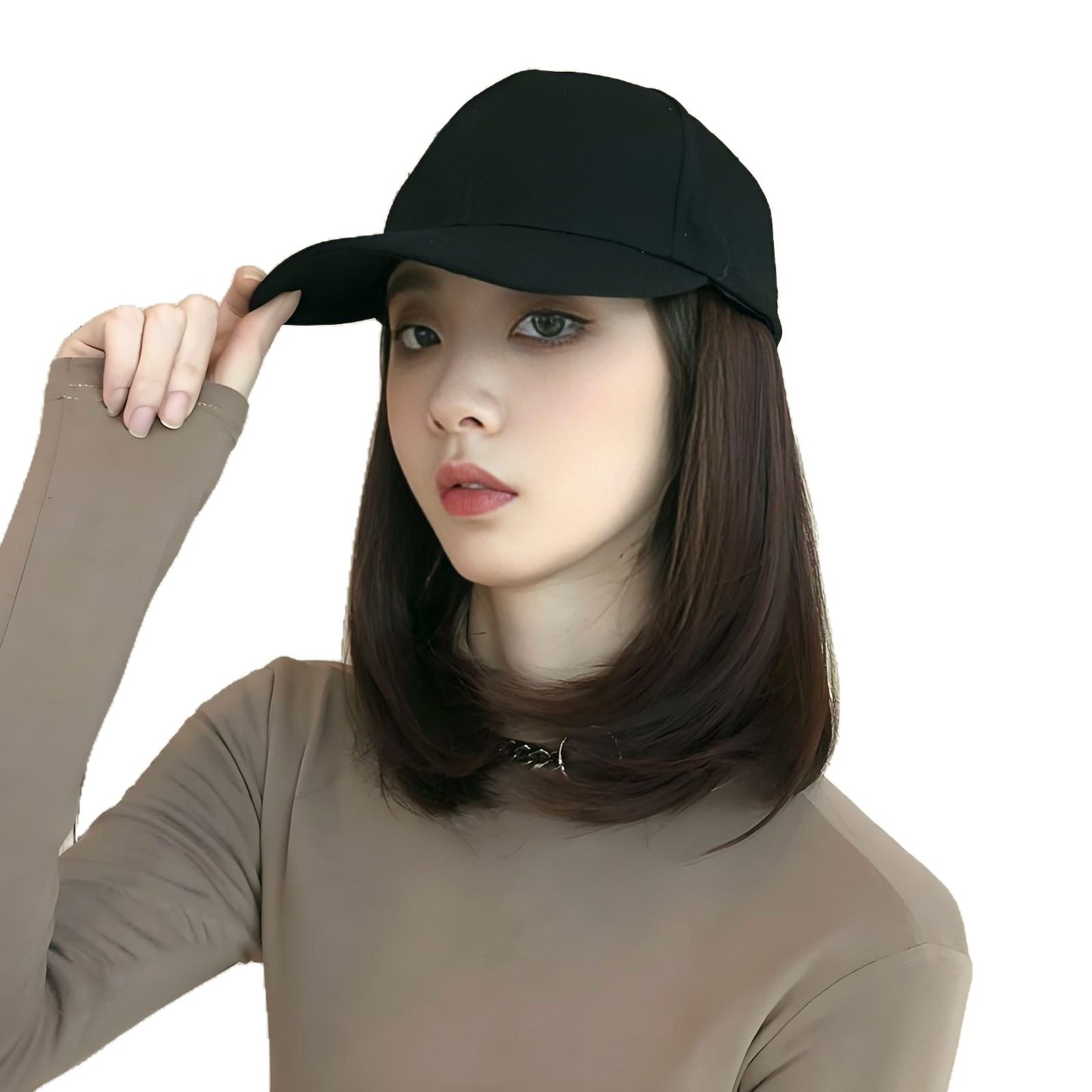 Short Straight Hair Clavicle Inner Buckle Artificial Natural Realistic Daily Other Wig