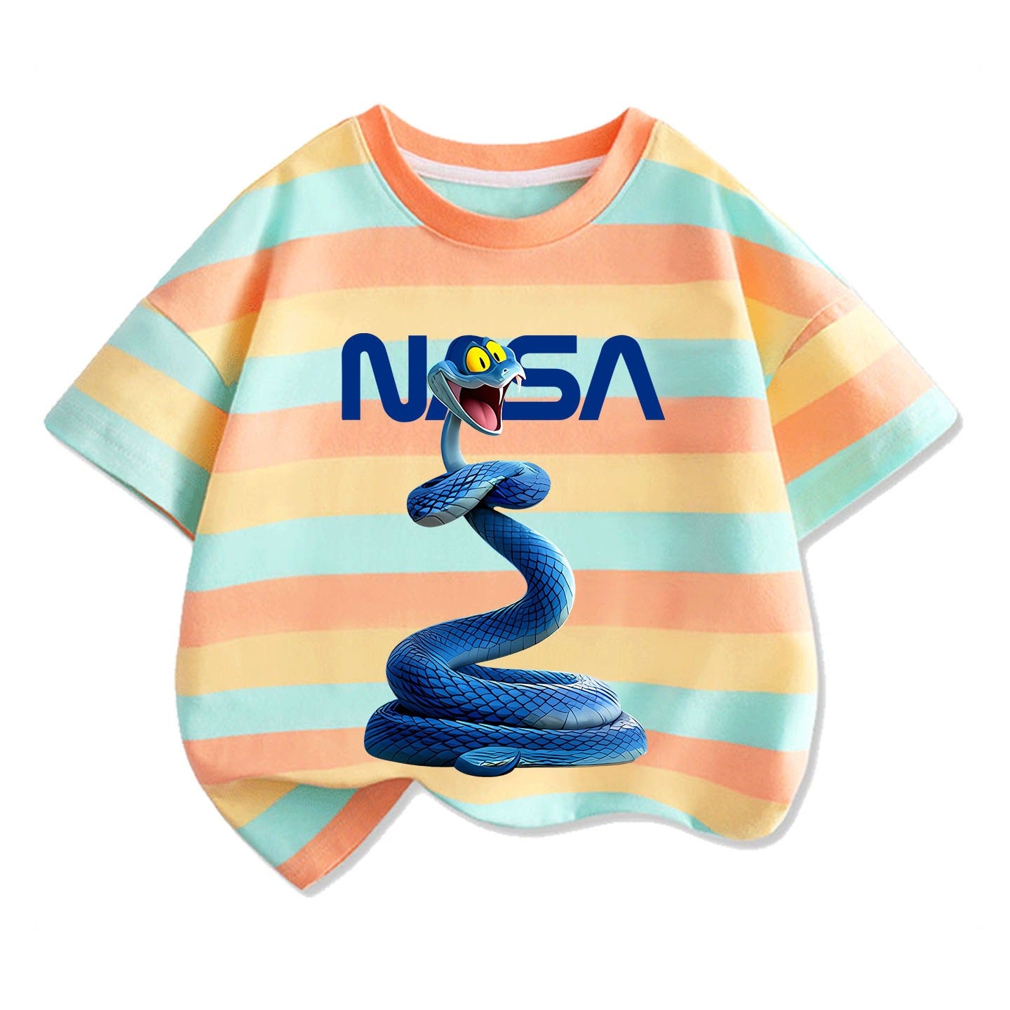 Small Medium Short Sleeve Tide Cotton Round Neck Loose Top Children's T-shirt