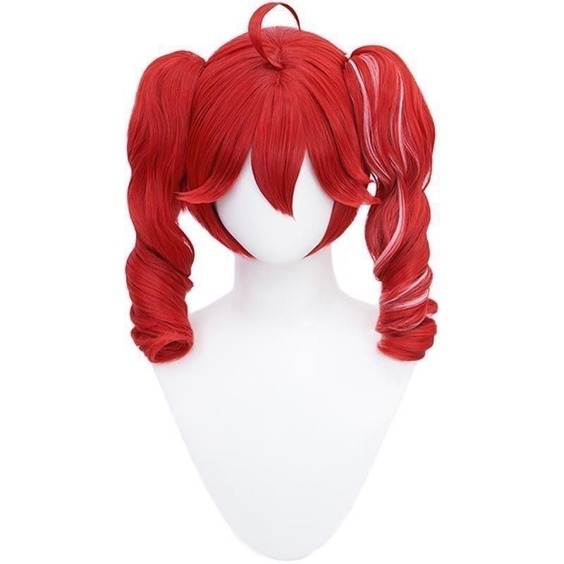 Stress Hypnotist Accented Red Suspender Pants Suit Cos Wig