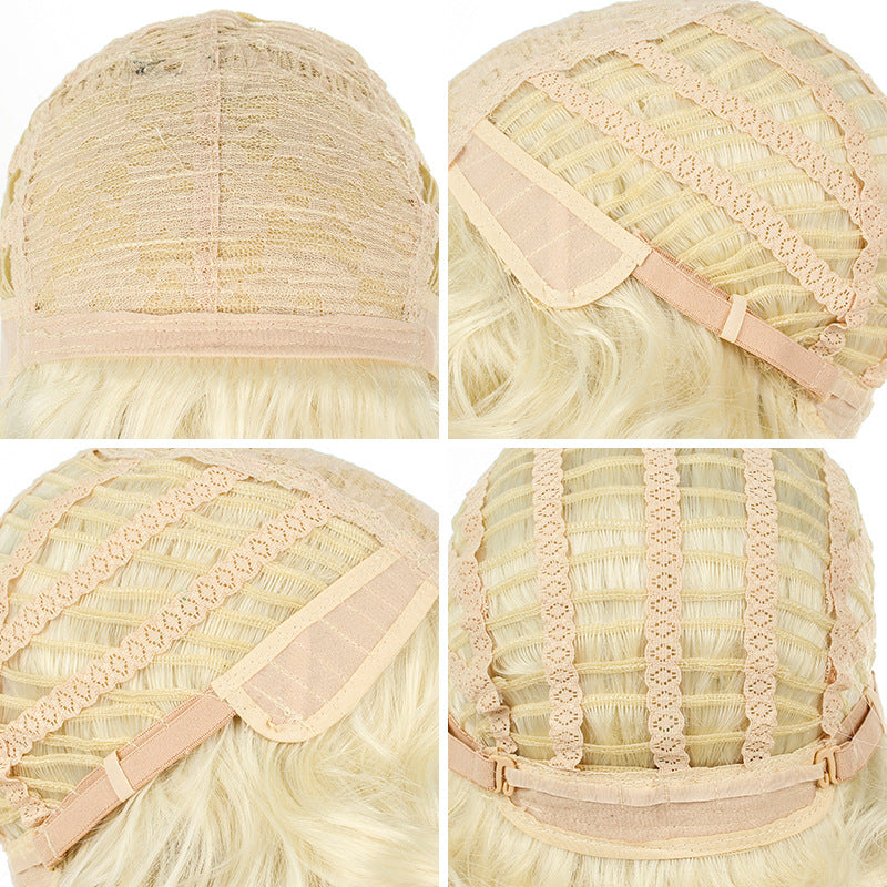 Women's Marilyn Monroe Golden Short Curly Hair Rose Cos Wig