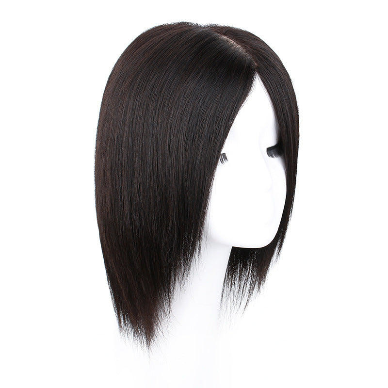 Split Blank Can Be Hot Dyed Head Cover Breathable Simulation Wig Short Straight Hair
