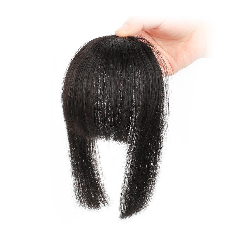 Women's Cartoon Straight With Sideburns To Cover Face Forehead Real Hair Wig Bangs