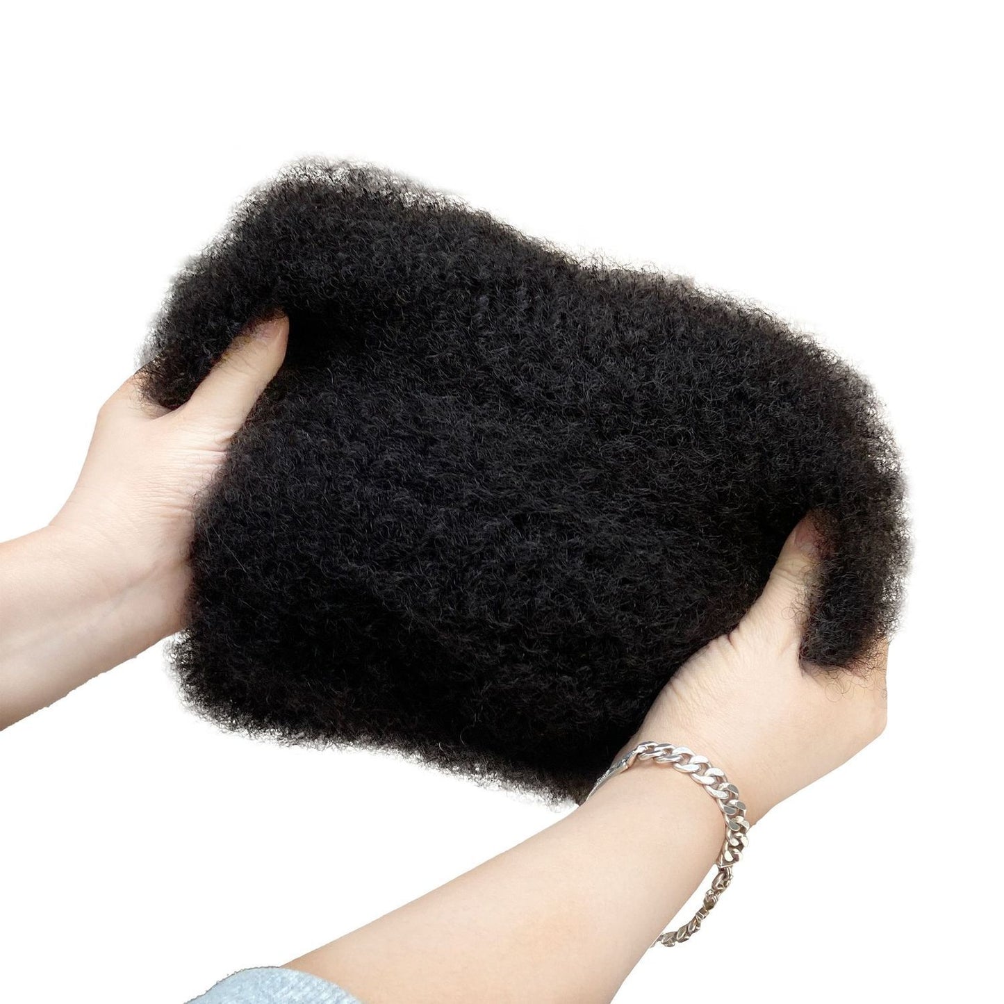 New Elegant Human Puffy Extension Bag Real Hair Wig