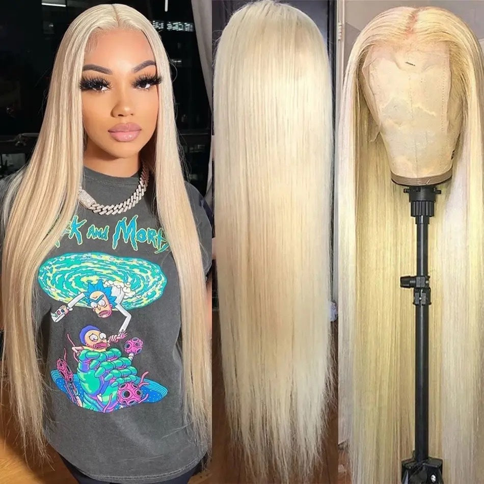 Women's Front Lace Small Sheath Hair Head Long Straight Wig