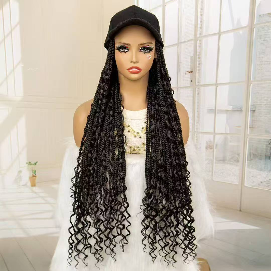 Braids With Cap Afro Braided Wigs Wig Long Curls