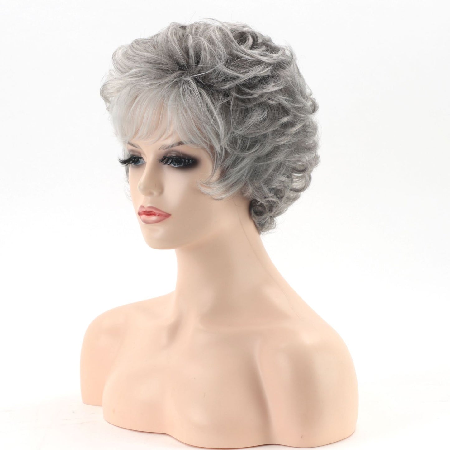 Women's Chemical Fiber High Temperature Head Cover Wig Short Curly Hair