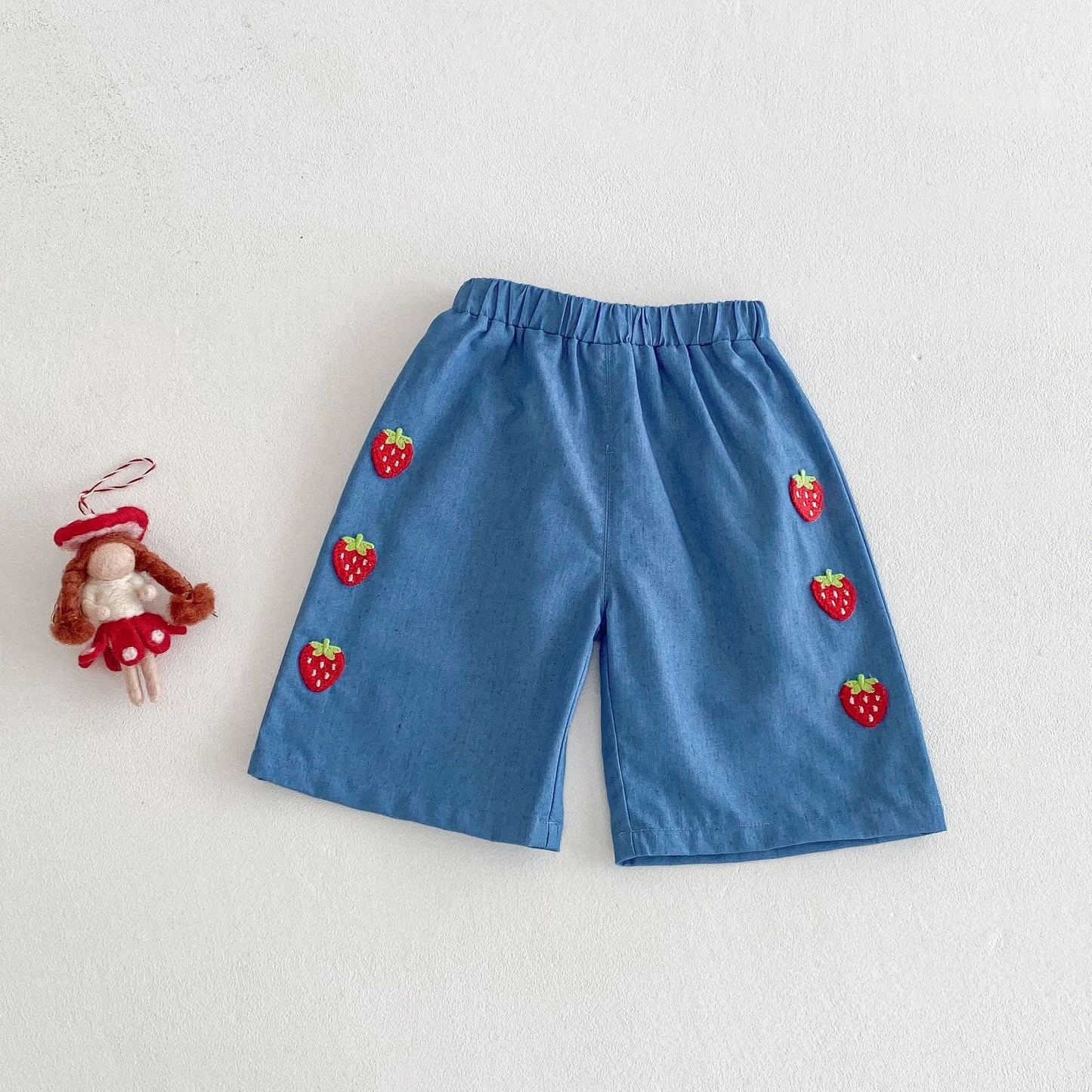 Children's Vest Summer Cute Patch Strawberry Korean Casual Children's T-shirt