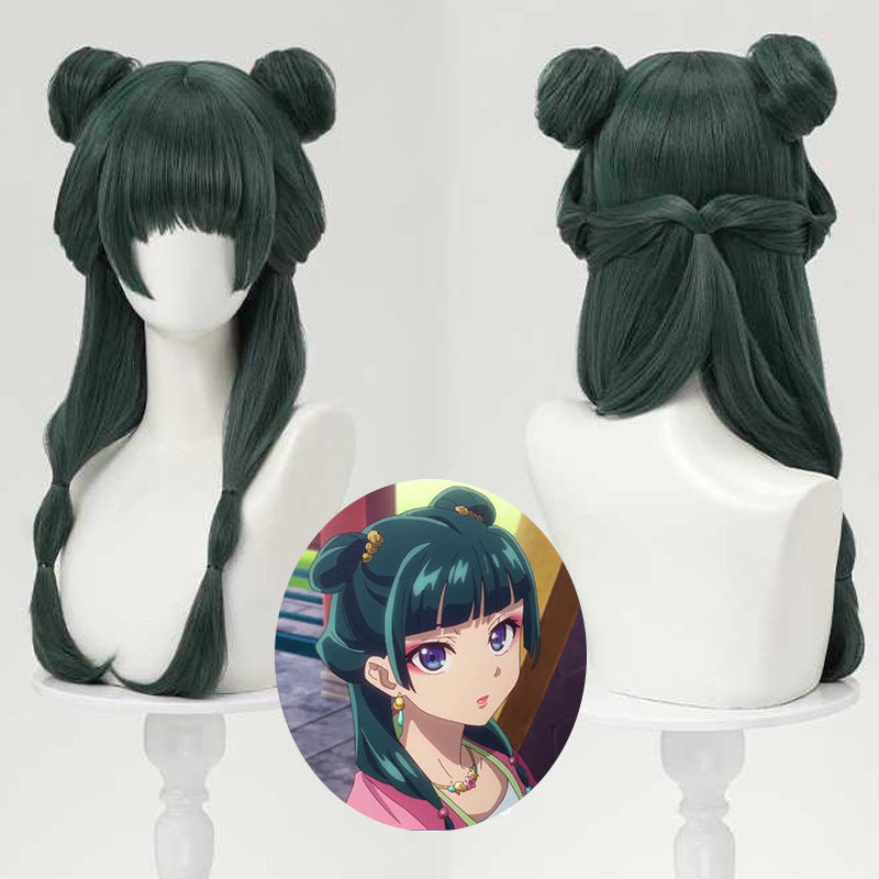 House Woolen Cat Dark Green Artificial Scalp Cos Wig
