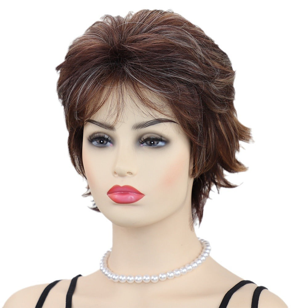 Bangs Short Straight Hair Outside Curly Wig Long Curls
