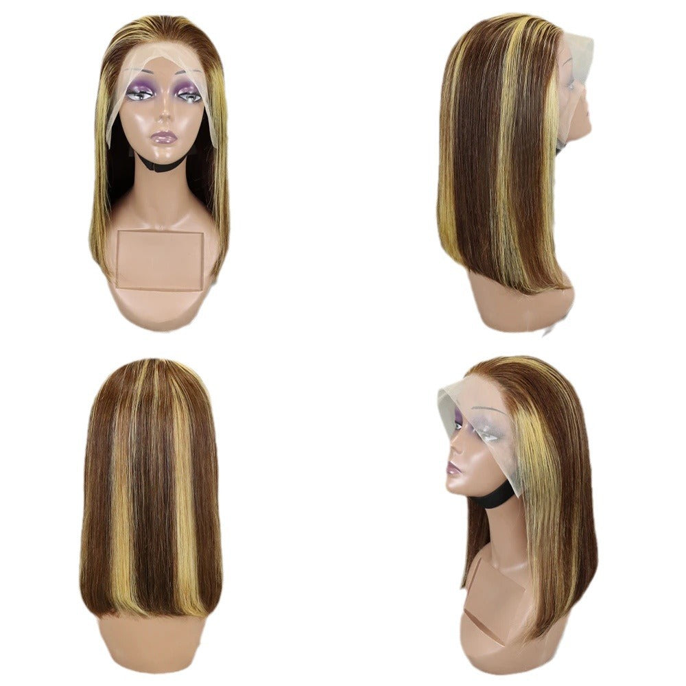 Bone Straight Lace Frontal Short Bob Real Hair Wig