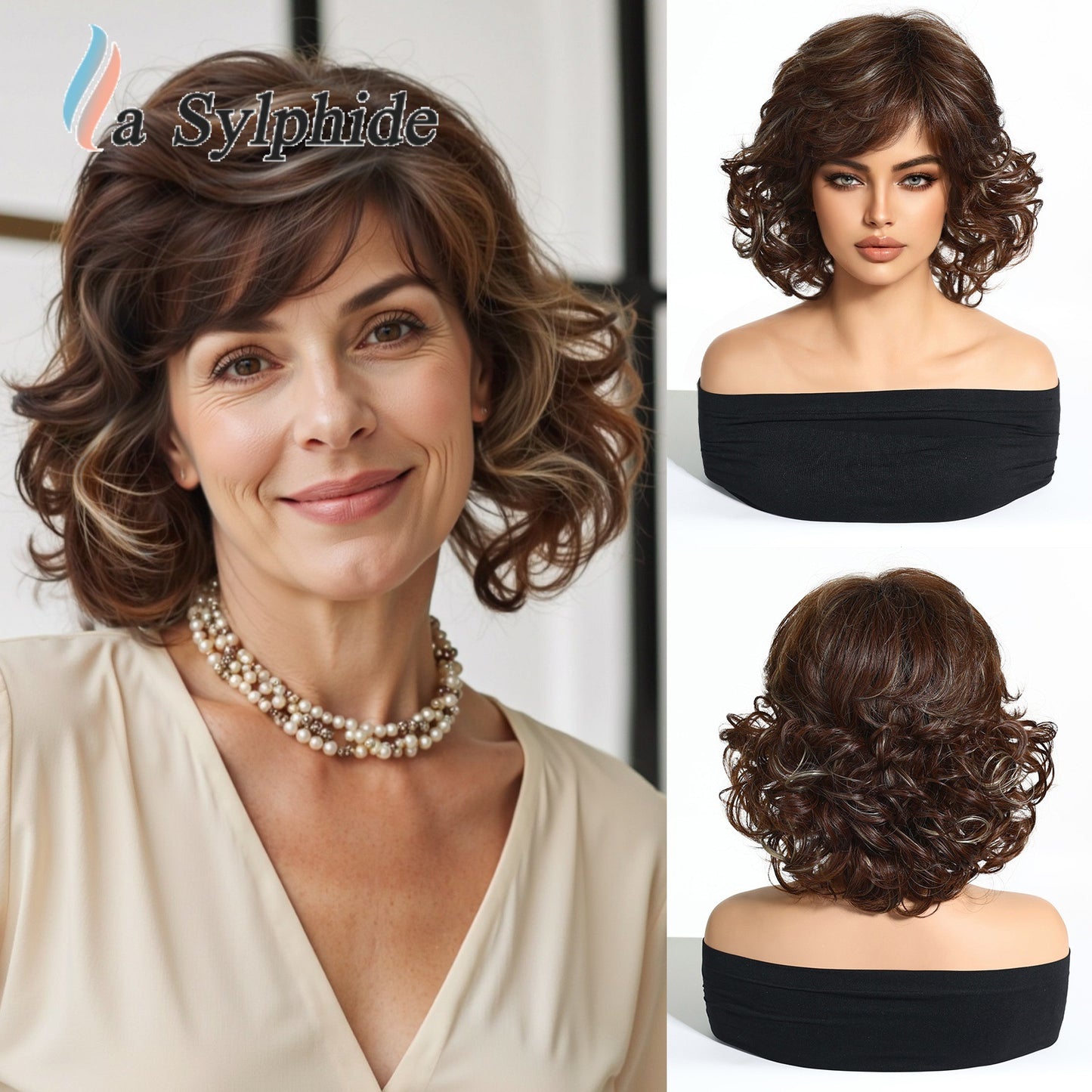 Women's Love Mother Rose Net Fiber Latin American Wig Short Straight Hair