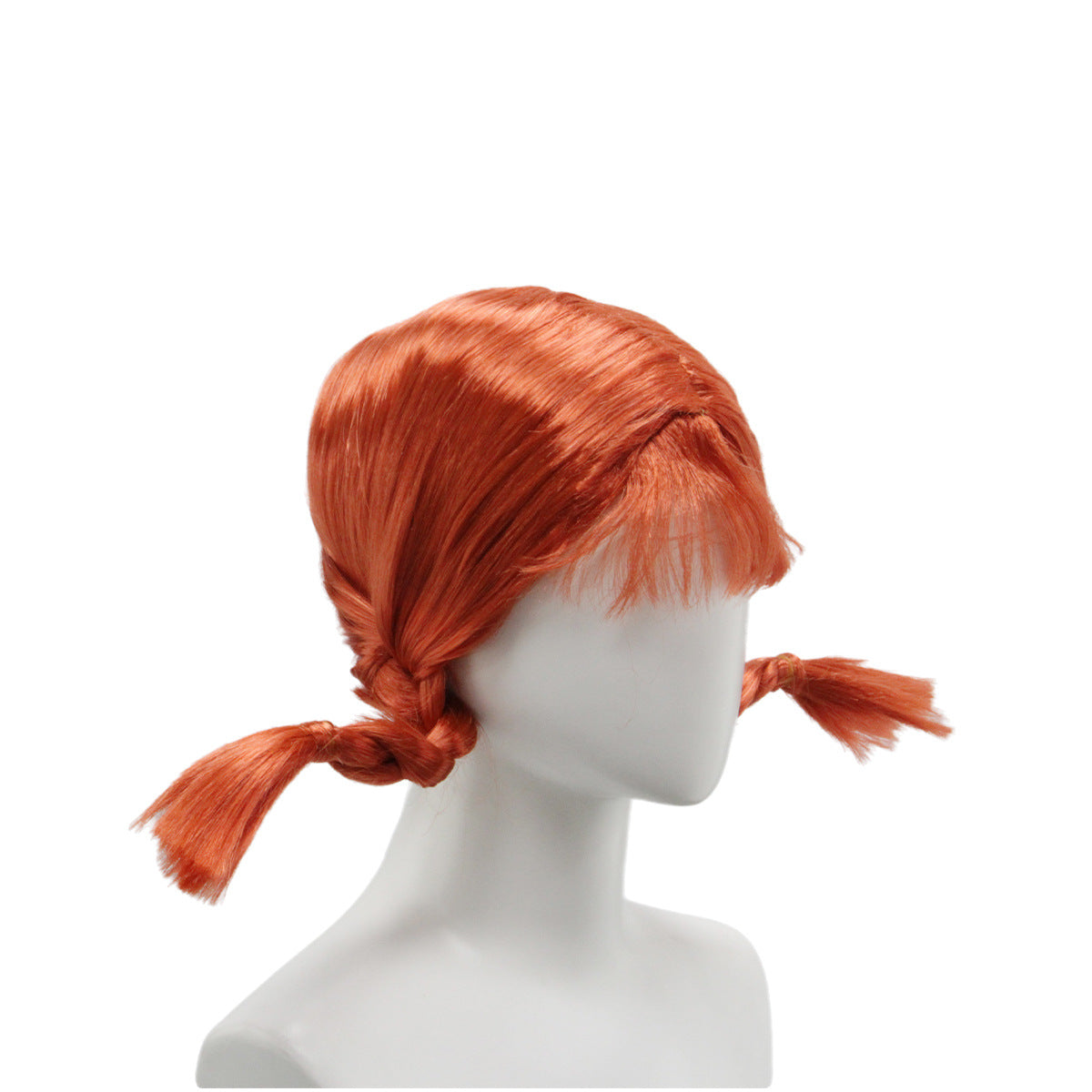 Halloween Anime Funny Short Orange Straight Bangs Double Twist Cos Wig