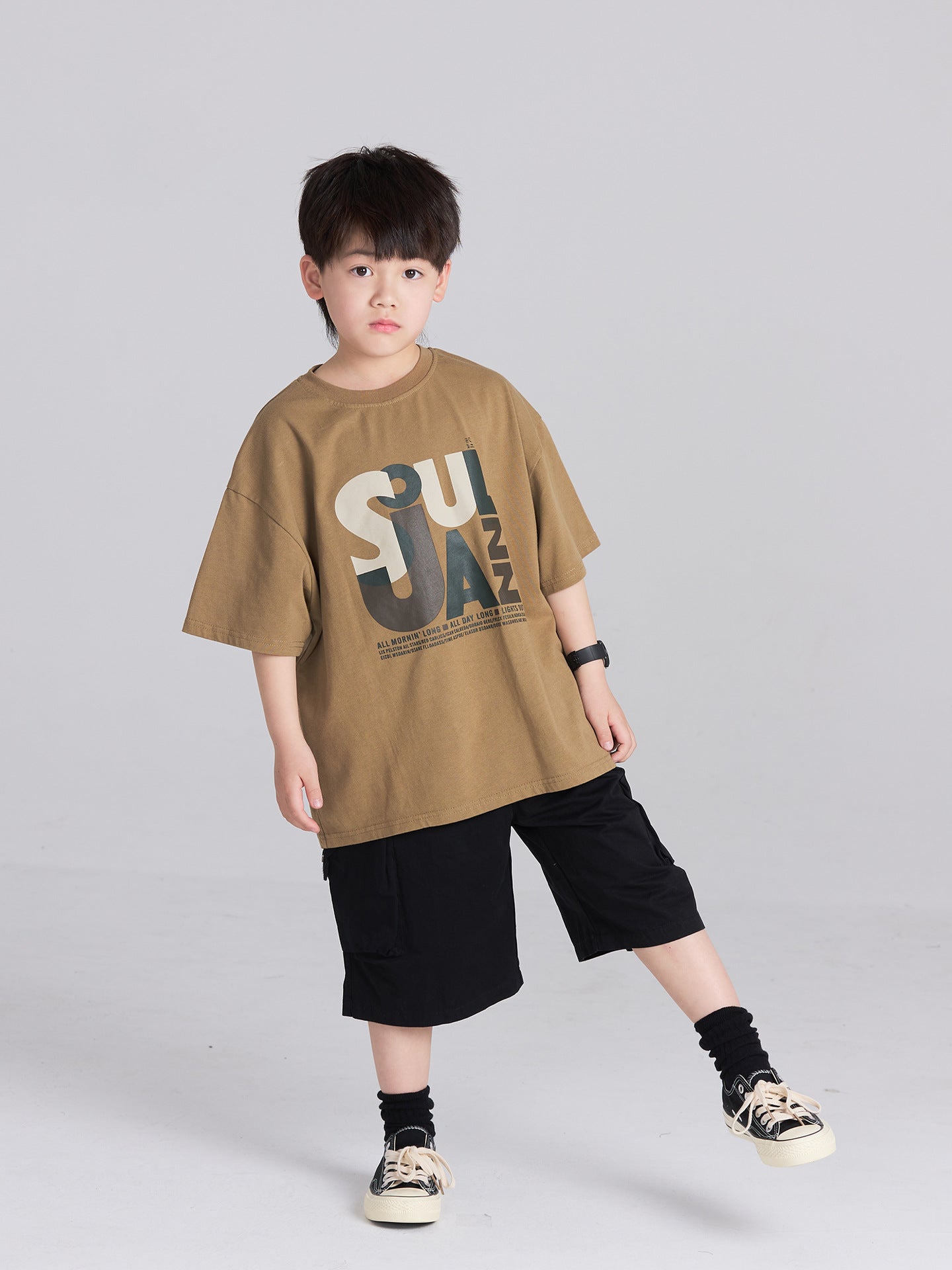 Children's Clothing Boy Loose Short Sleeve Irregular Children's T-shirt