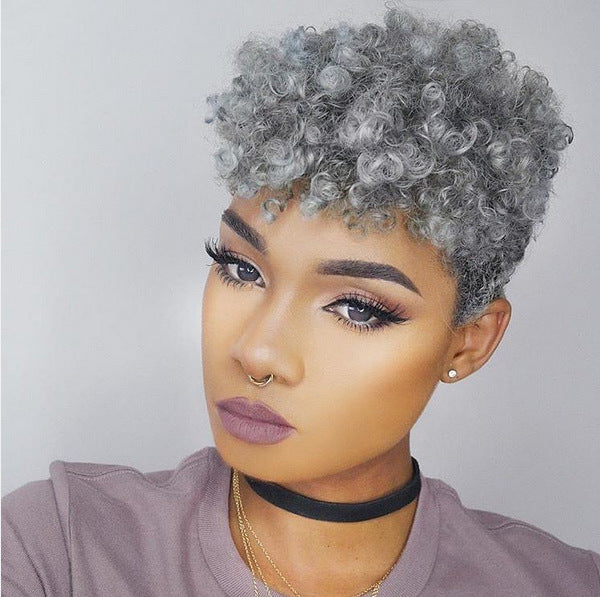 Ultra Natural Wigs With Small Fashion Wig Short Curly Hair