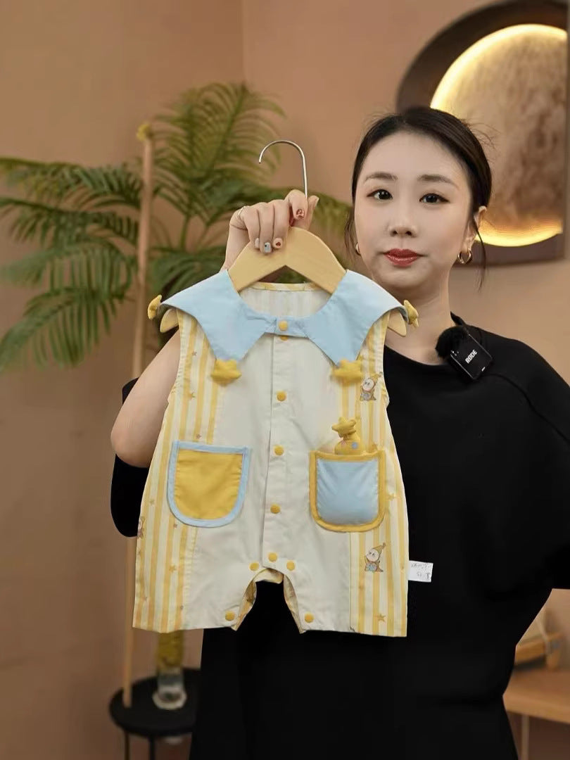 Infant Summer Thin Bodysuit Clothes Romper Outwear Western Jumpsuit, Climbing Suit