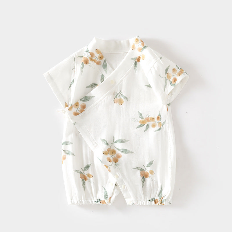 Jumpsuit Summer Romper Short Sleeve Bamboo Fiber Air Conditioning Jumpsuit, Climbing Suit