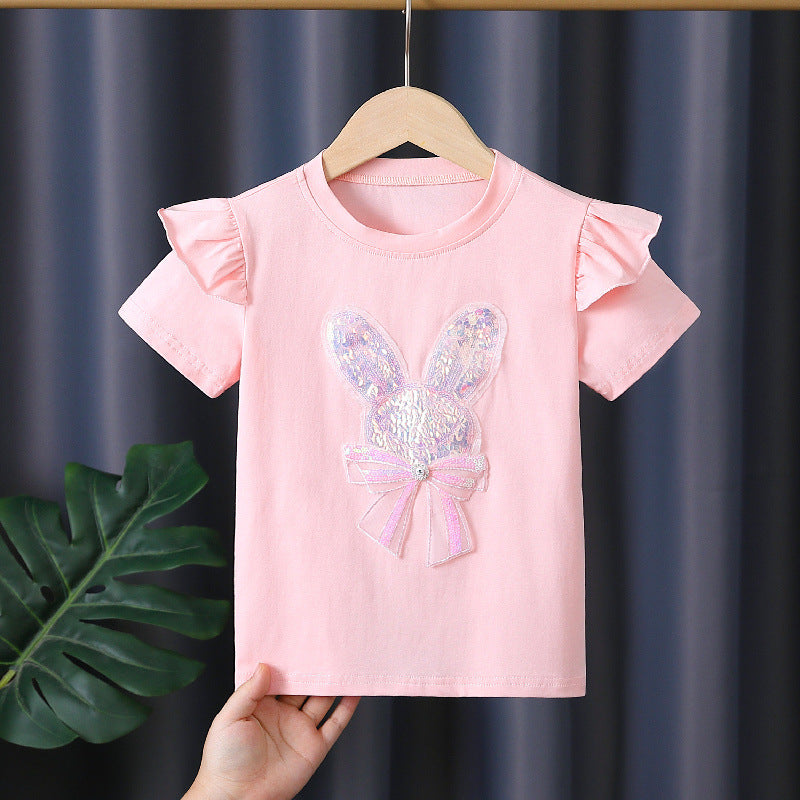 Children's Shirt Thin Pure Cotton Dress Short Sleeve Children's T-shirt