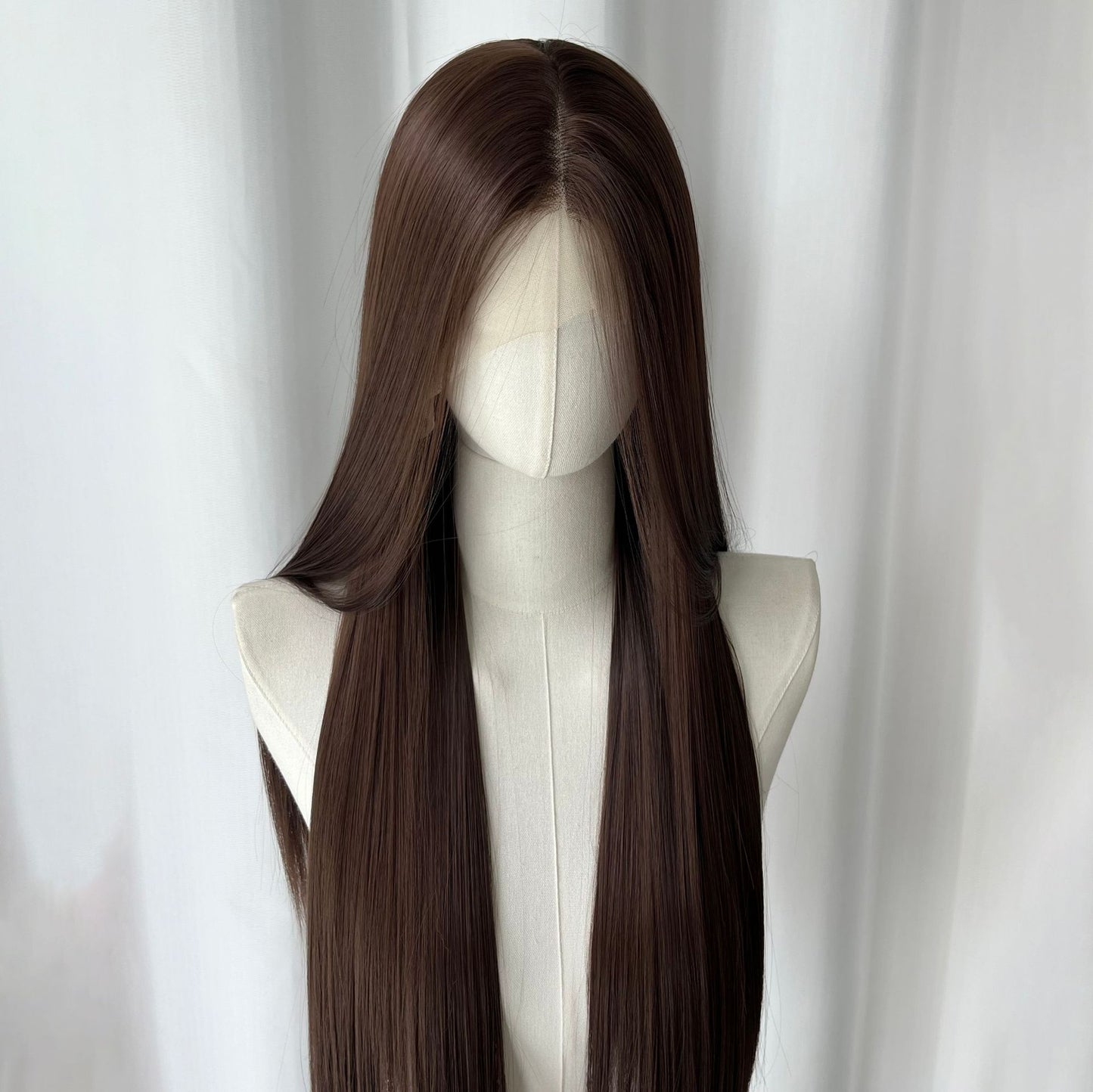 Hand Crochet Head Cover Embryo Crocheting Forehead Lace Free Long Straight Wig